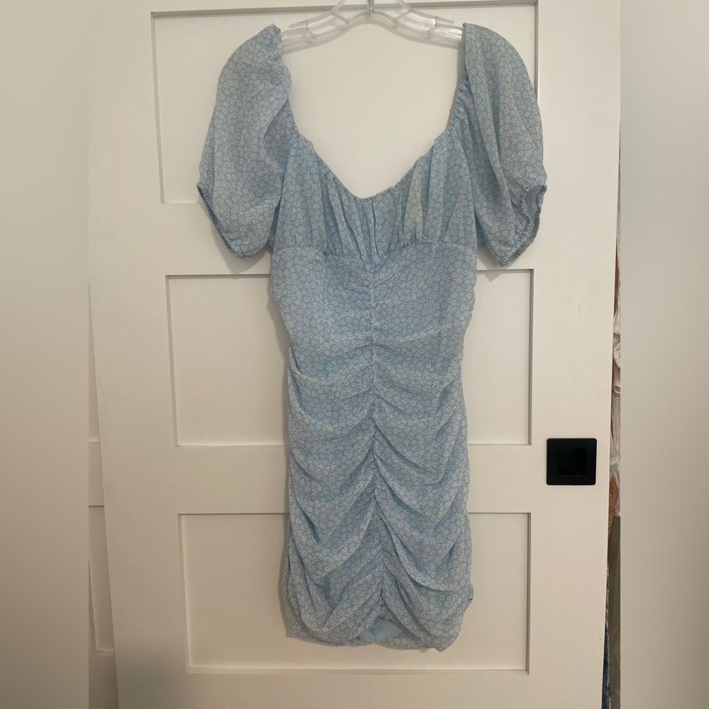 Blue Floral Print Dress